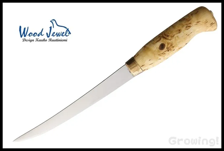 Wood Jewel Filleting knife curly birch - 23F 